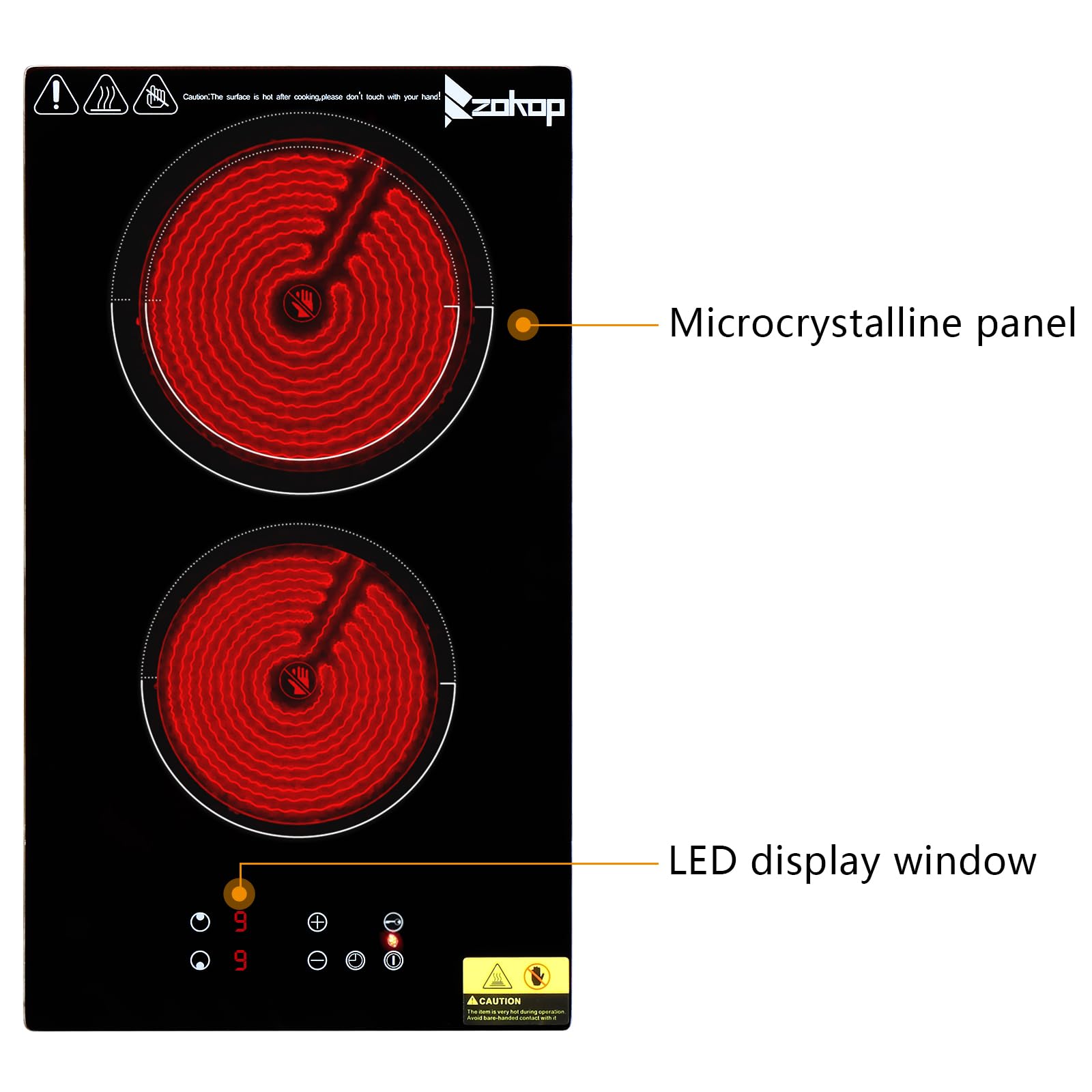 20 inch 2 Burners 3000W 220V Electric Ceramic Cooktop