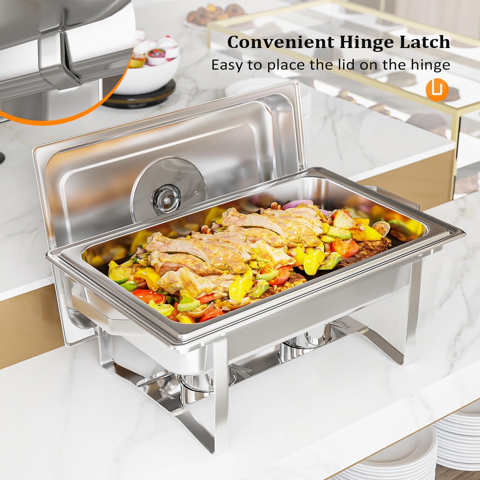 ROVSUN 8 QT Rectangular Stainless Steel Chafing Dish Buffet Set