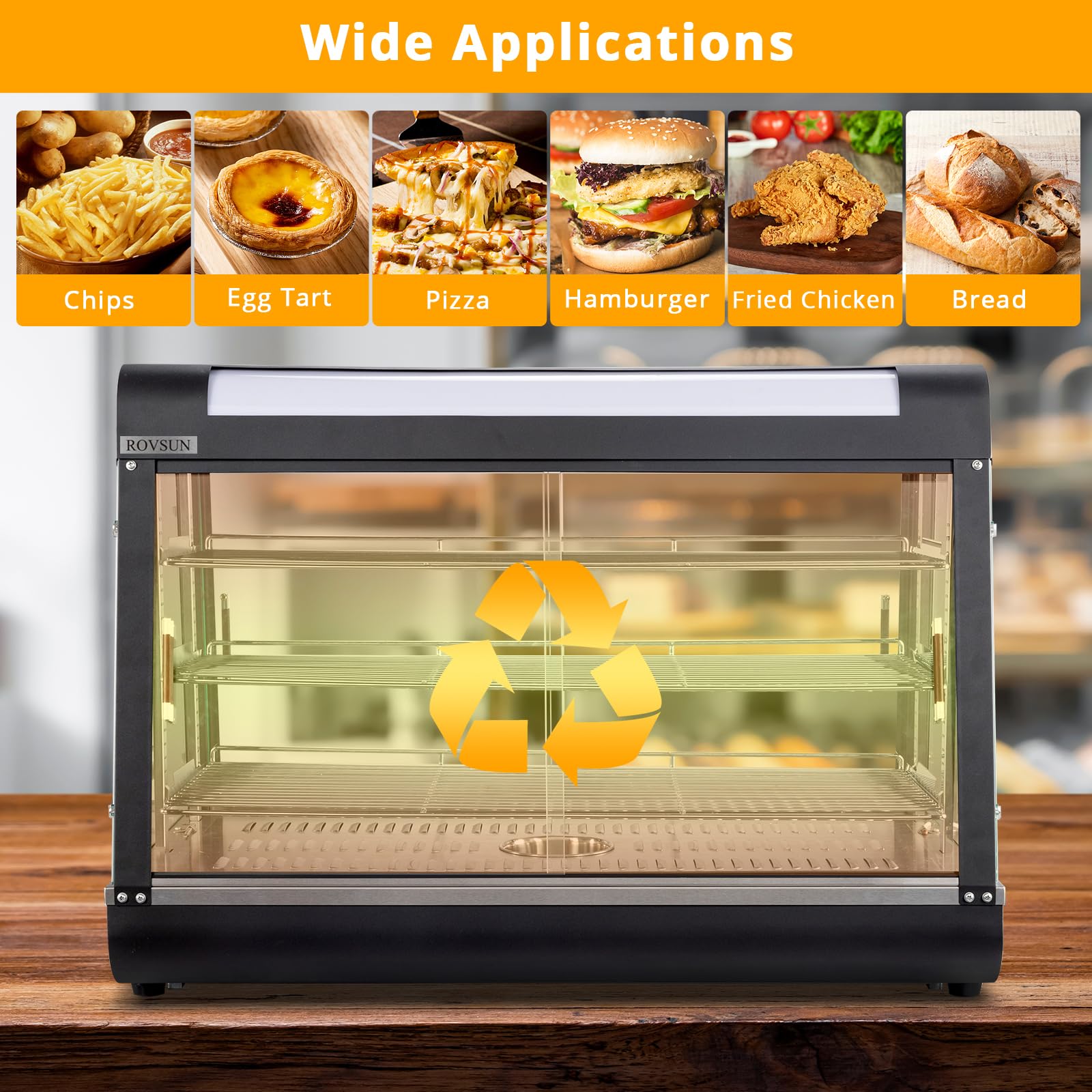 ROVSUN 3-Tier 35" 1500W 110V Hot Food Warmer Display Case Countertop