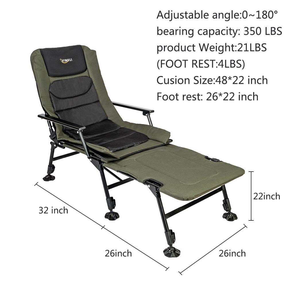 Heavy Duty Fishing Chair with Footrest Support