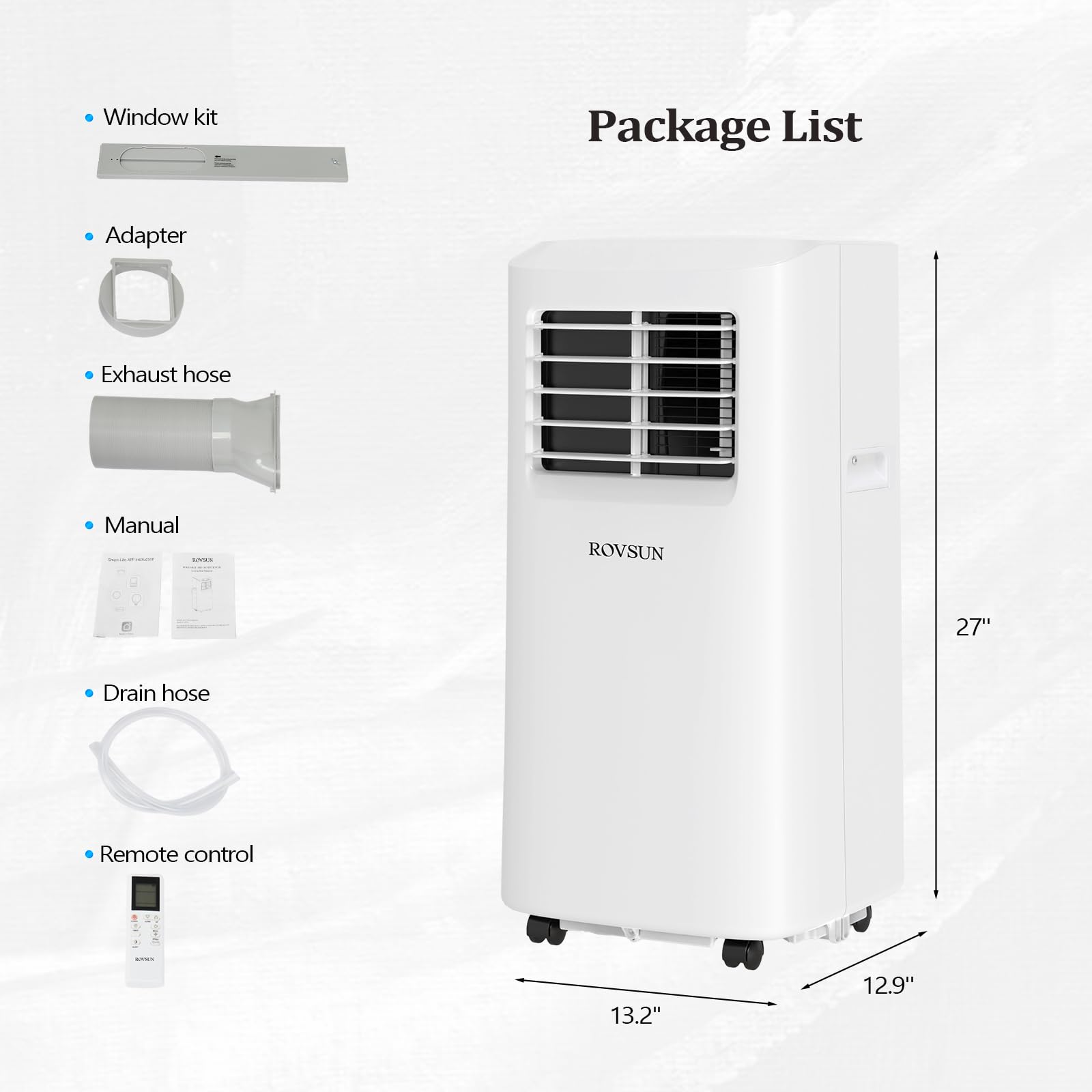 ROVSUN 9,000 BTU 115V Portable Air Conditioner with WiFi/APP & Install Kit