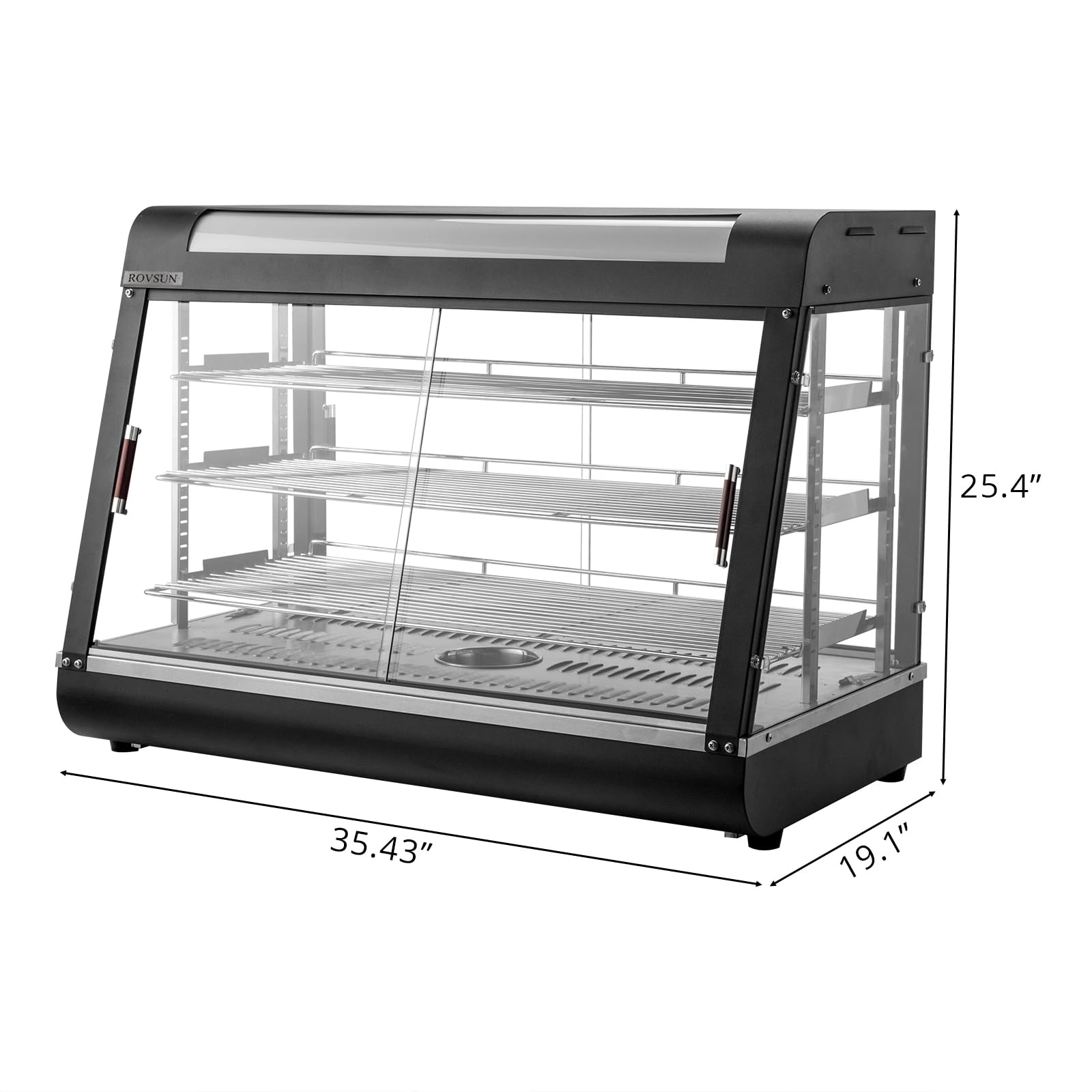 ROVSUN 3-Tier 35 Inch 1500W 110V Hot Food Warmer Display Case Countertop