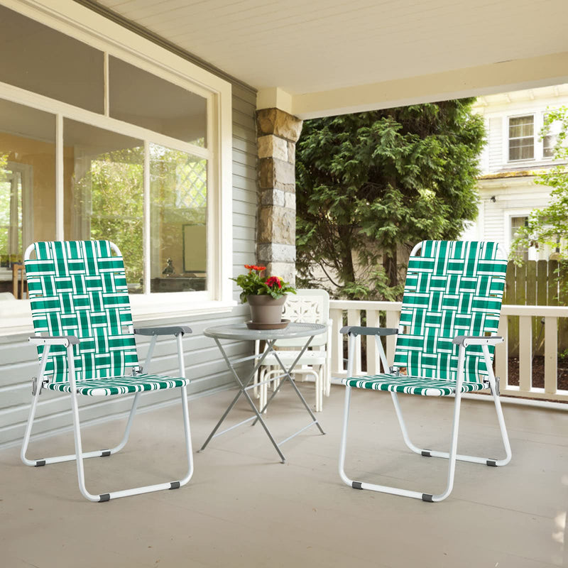 Portable Outdoor Folding Camping Beach Chair Set Green