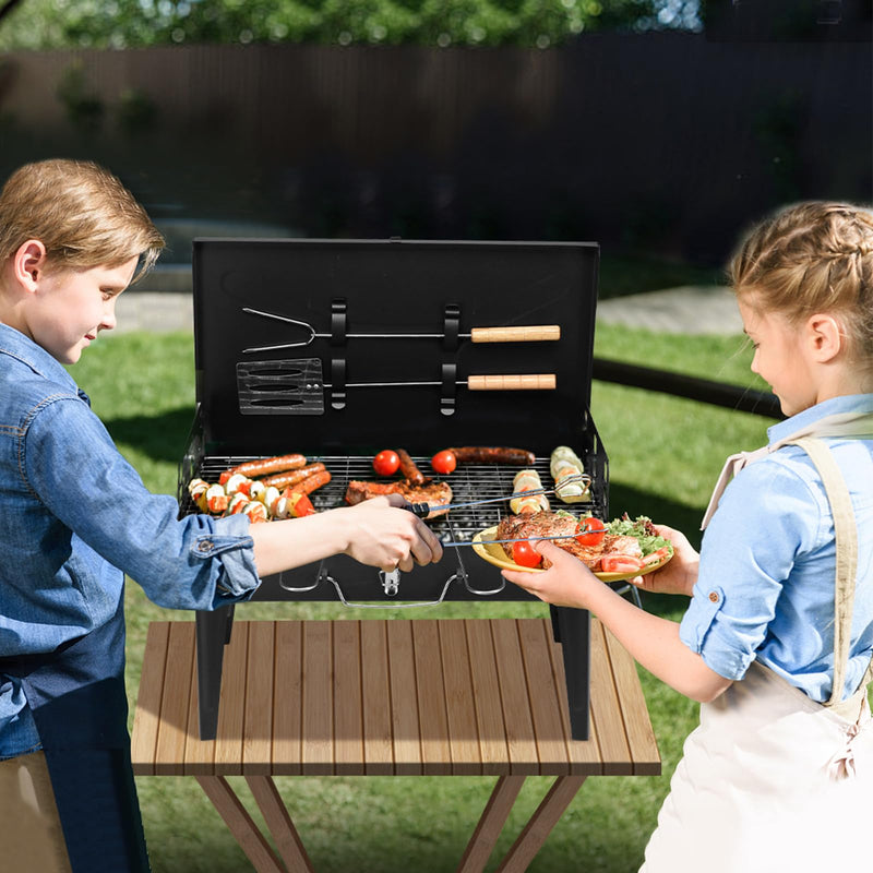 18 inch Portable Charcoal Grill Foldable with Barbecue Accessories
