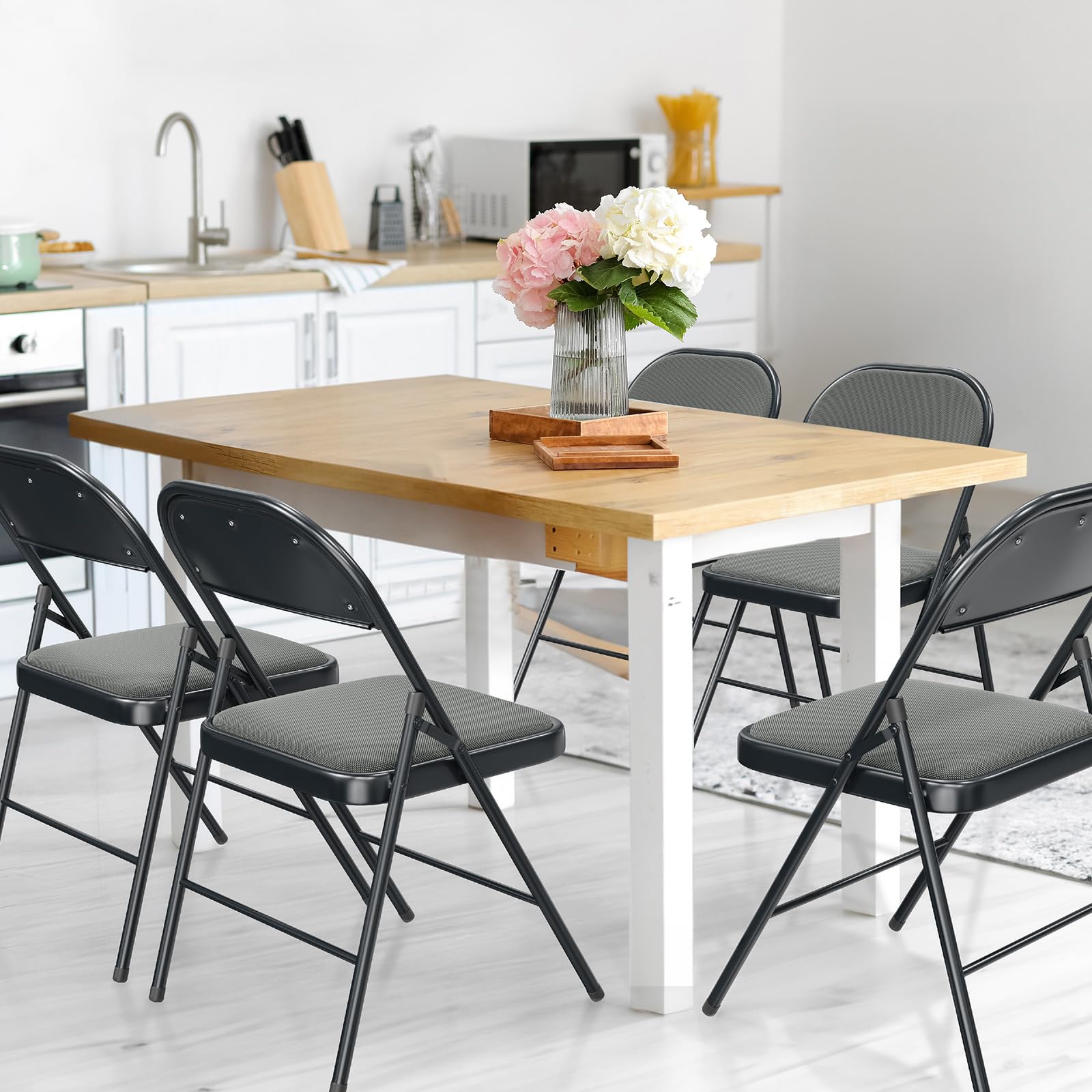 Folding Chairs with Fabric Seat Set & Back Grey