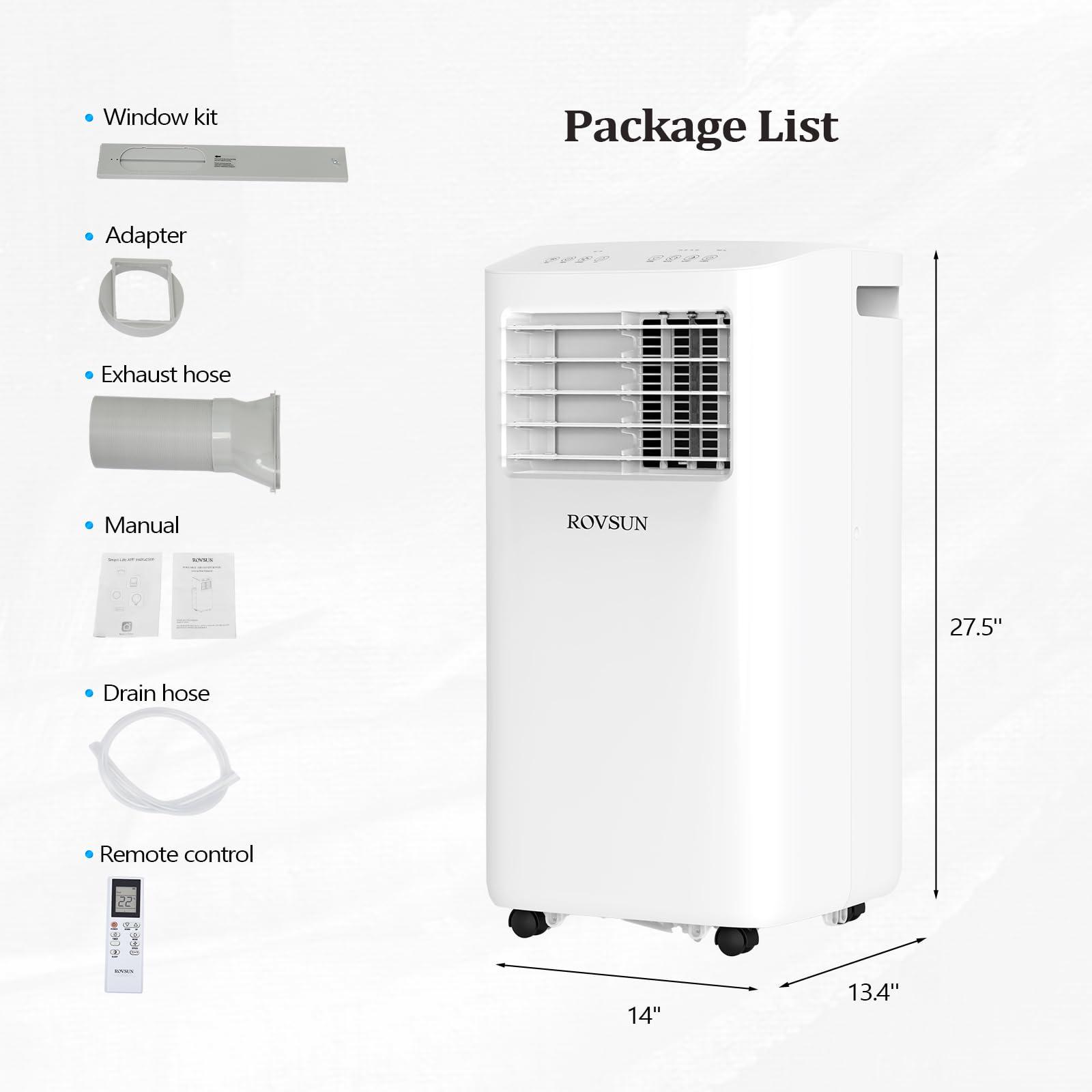 10000 BTU WiFi Enabled Portable Air Conditioner with Heat & Installation Kit