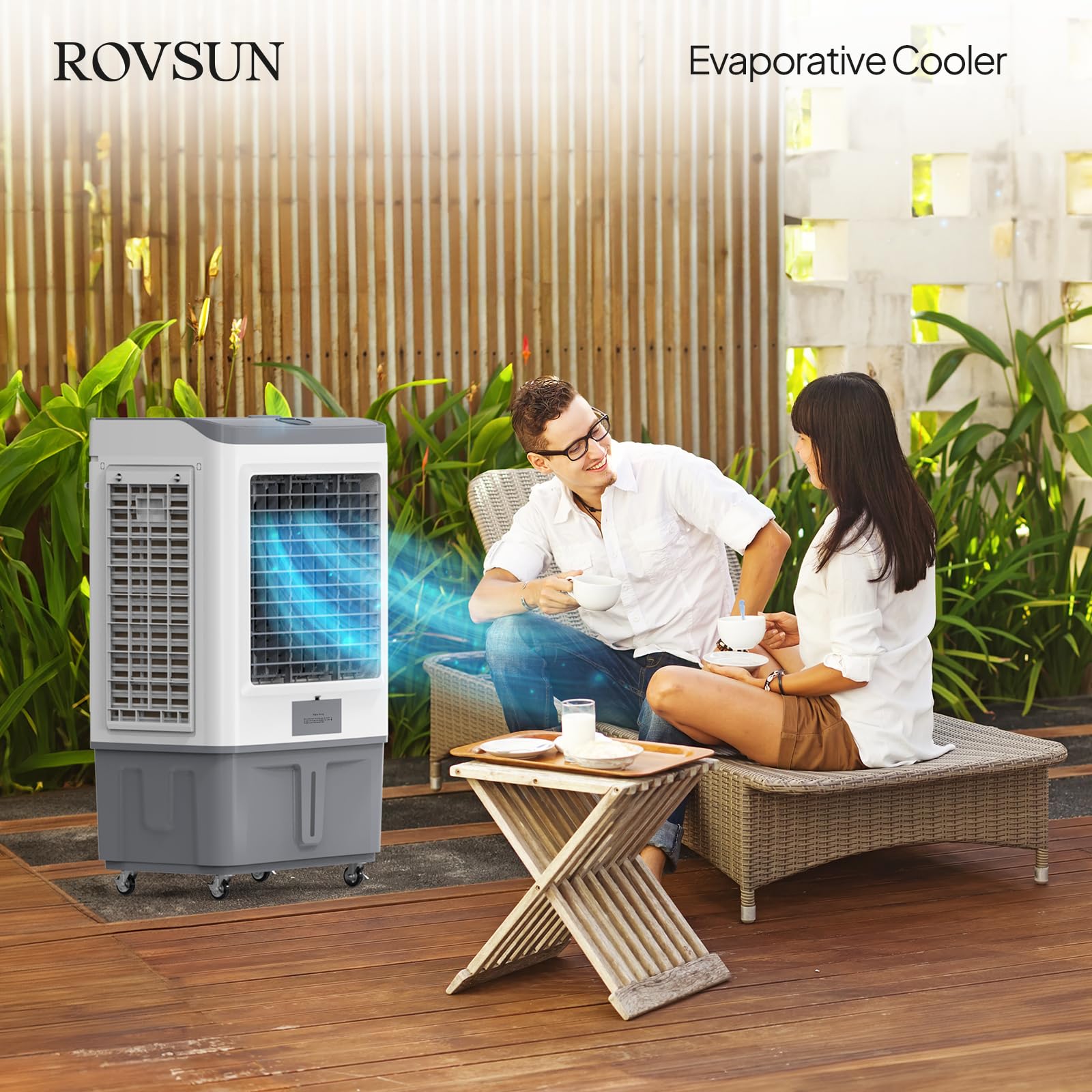 15.8Gal/60L Portable Evaporative Air Cooler with Remote Control