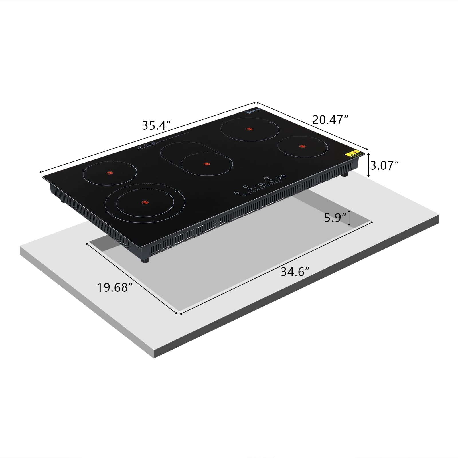 35 inch 5 Burners 8600W 220V Electric Ceramic Cooktop