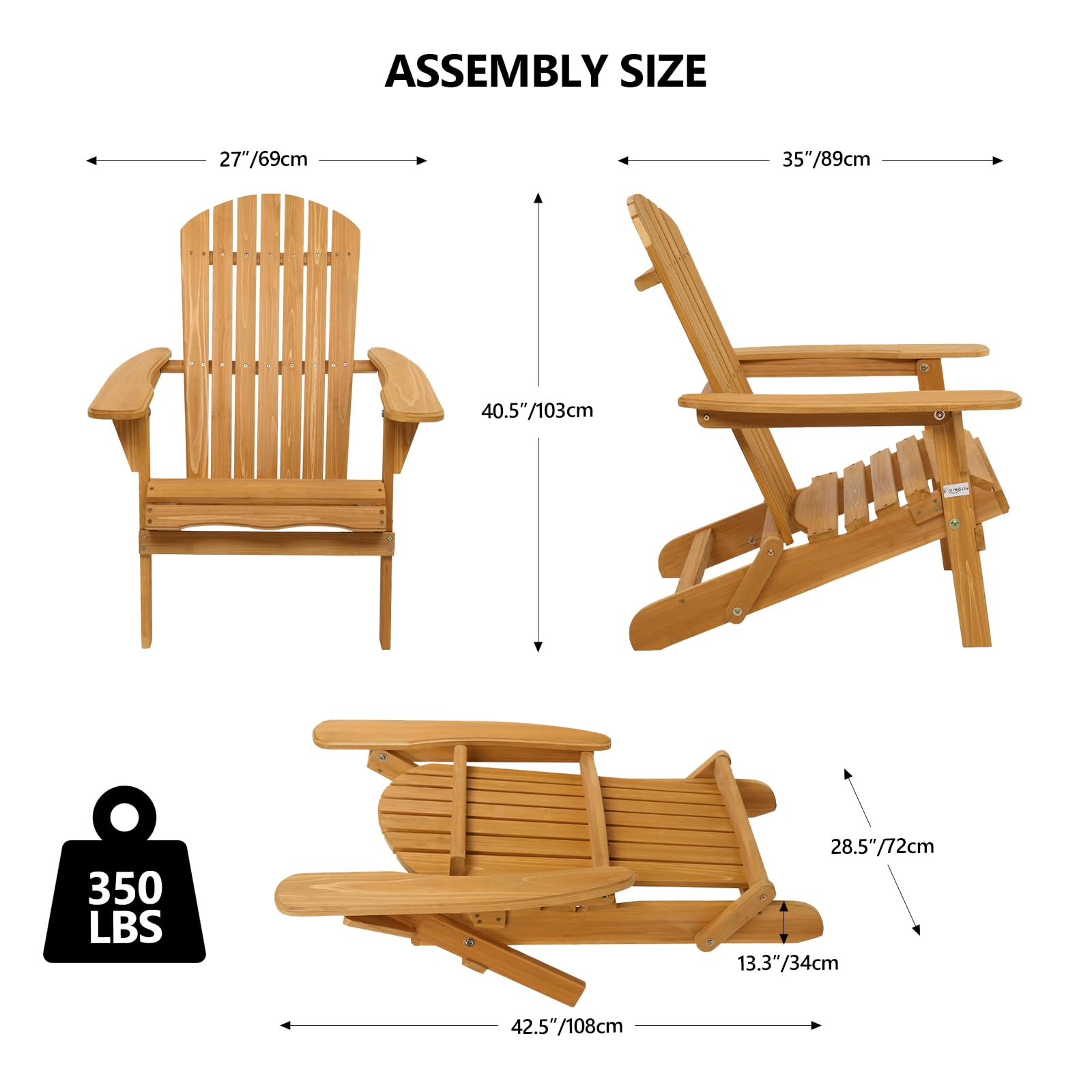 Folding Adirondack Chairs Fir Wood