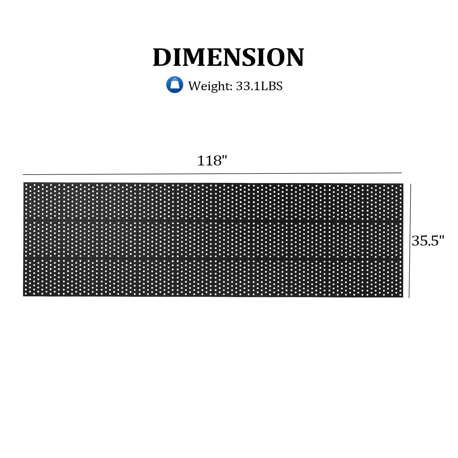 ROVSUN 36'' x 118''(3 x 10 FT) Rubber Floor Mat Anti-Fatigue Non-Slip with Holes