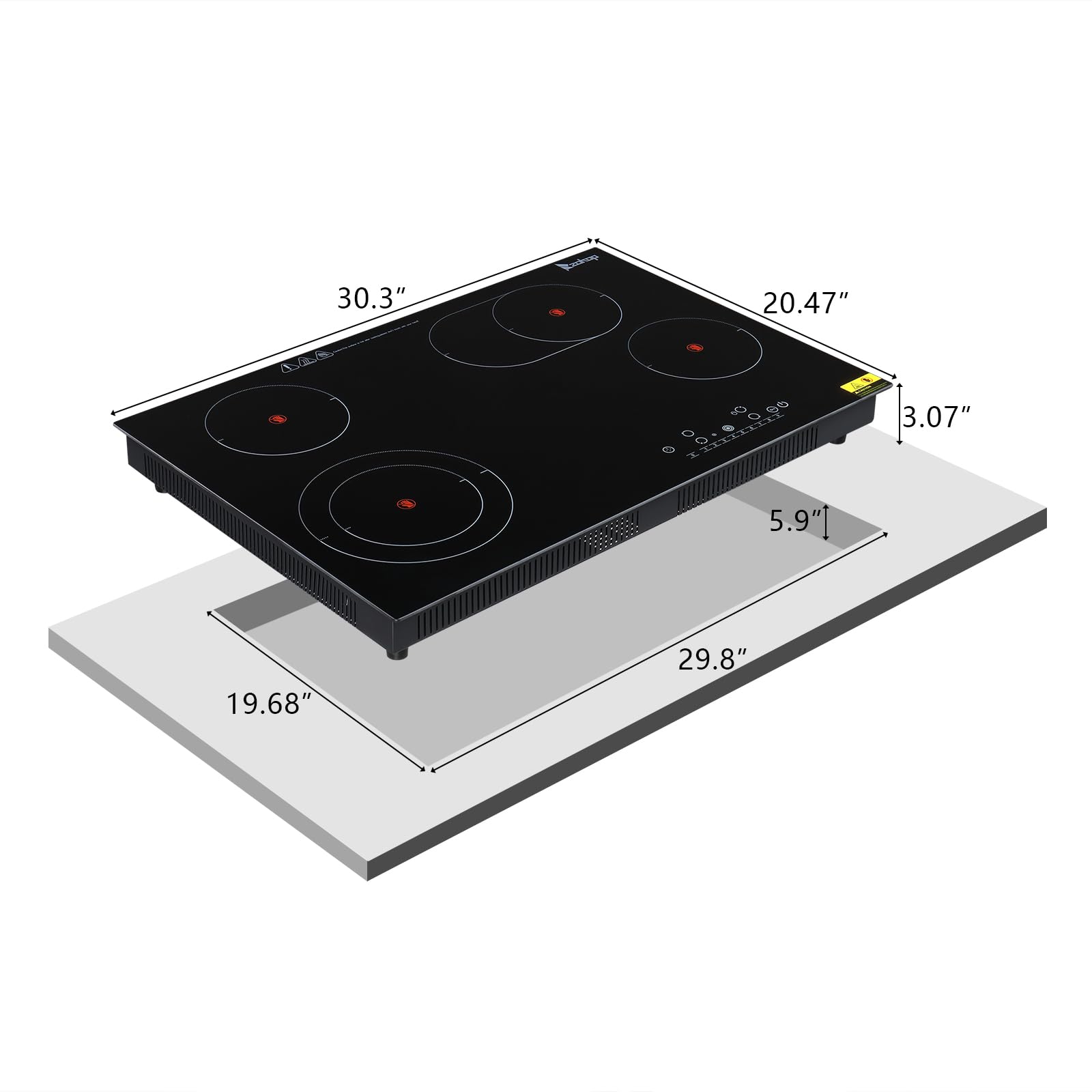 30 inch 4 Burners 7200W 220V Electric Ceramic Cooktop