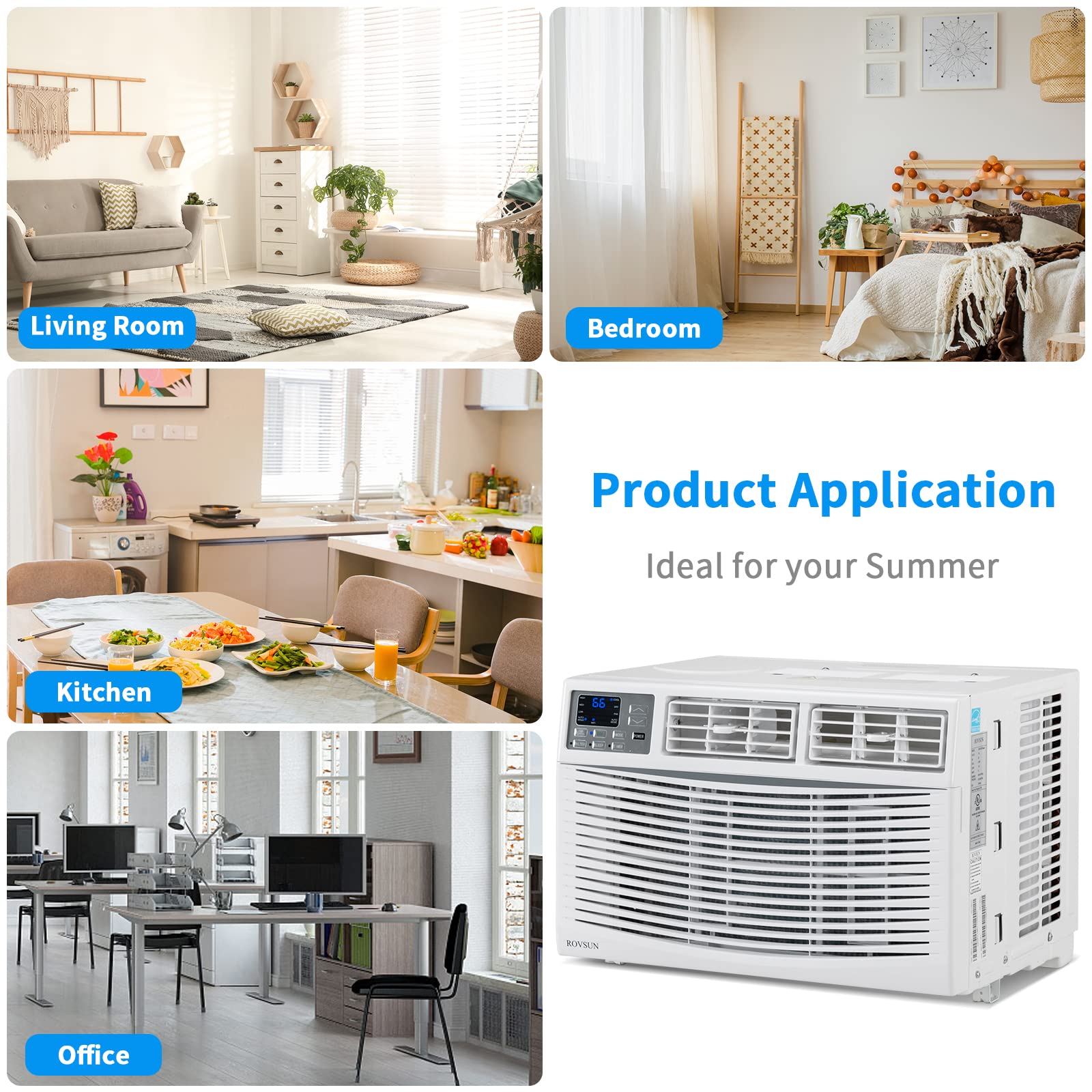 ROVSUN 14000 BTU 115V Window Air Conditioner with Wifi Remote App Control & Install Kit