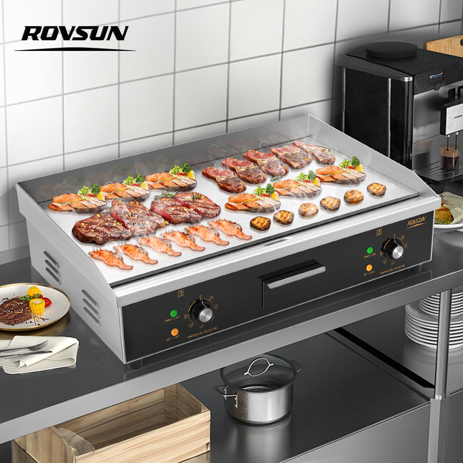 ROVSUN 30" 3000W 110V Commercial Electric Griddle Countertop