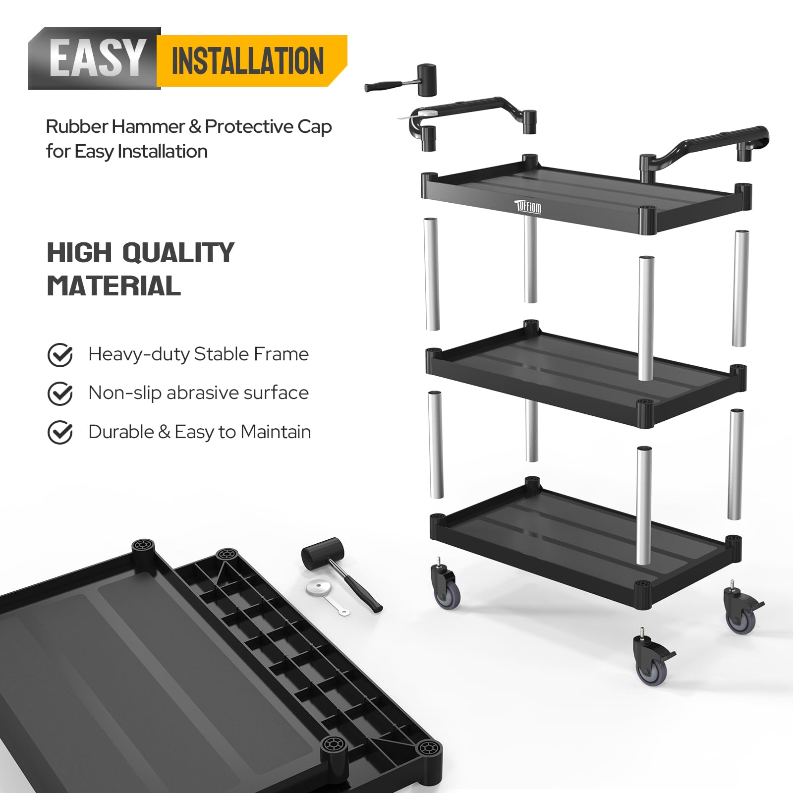 Bussing Cart with discount Three Shelves Plastic