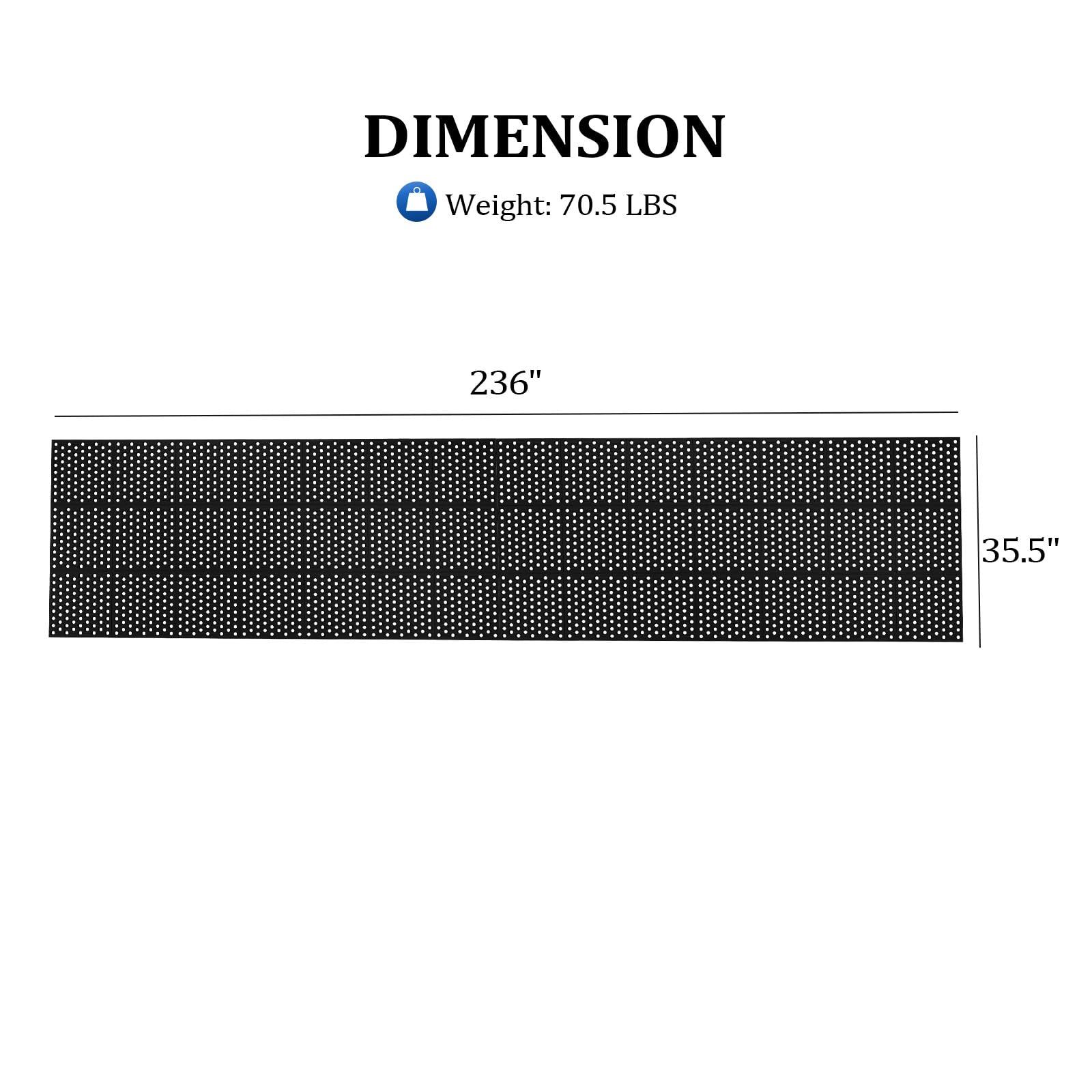 ROVSUN 36'' x 236''(3 x 20 FT) Rubber Floor Mat Anti-Fatigue Non-Slip with Holes