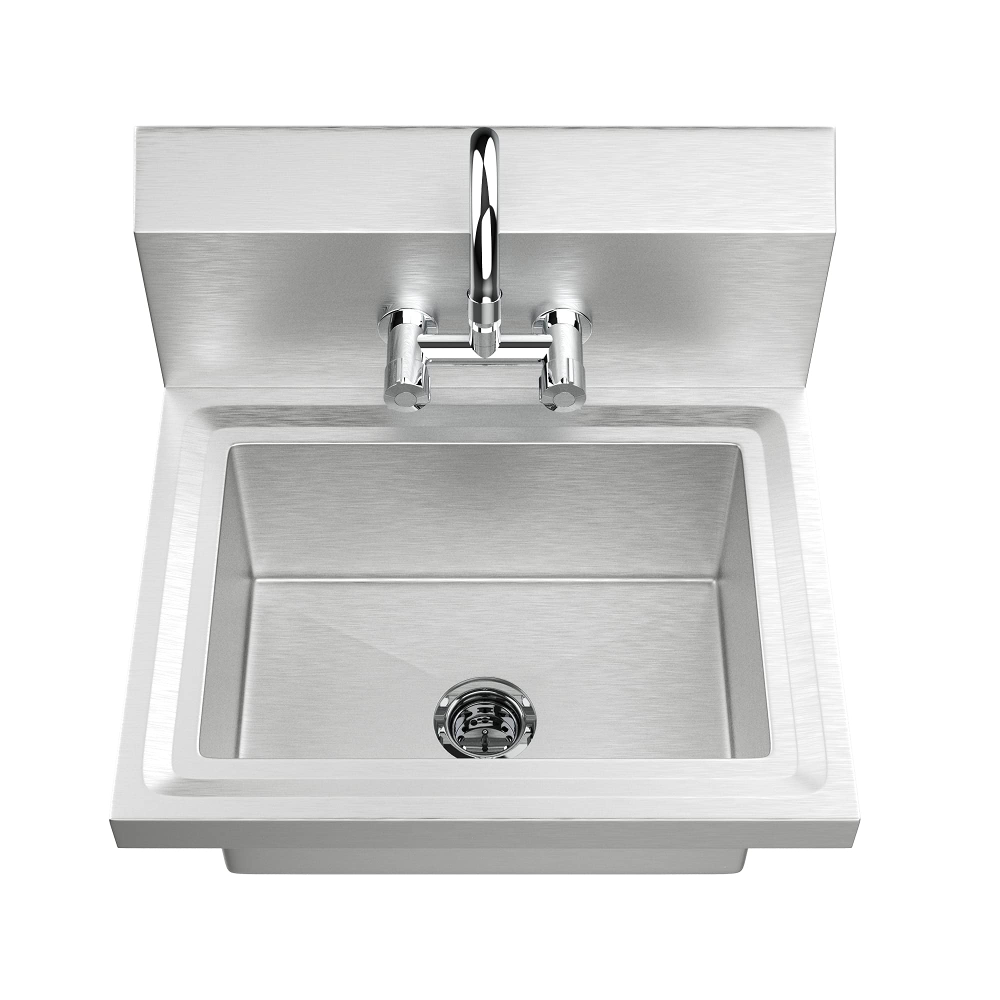 ROVSUN Wall Mount Stainless Steel Heavy Duty Hand Wash Sink with Faucet