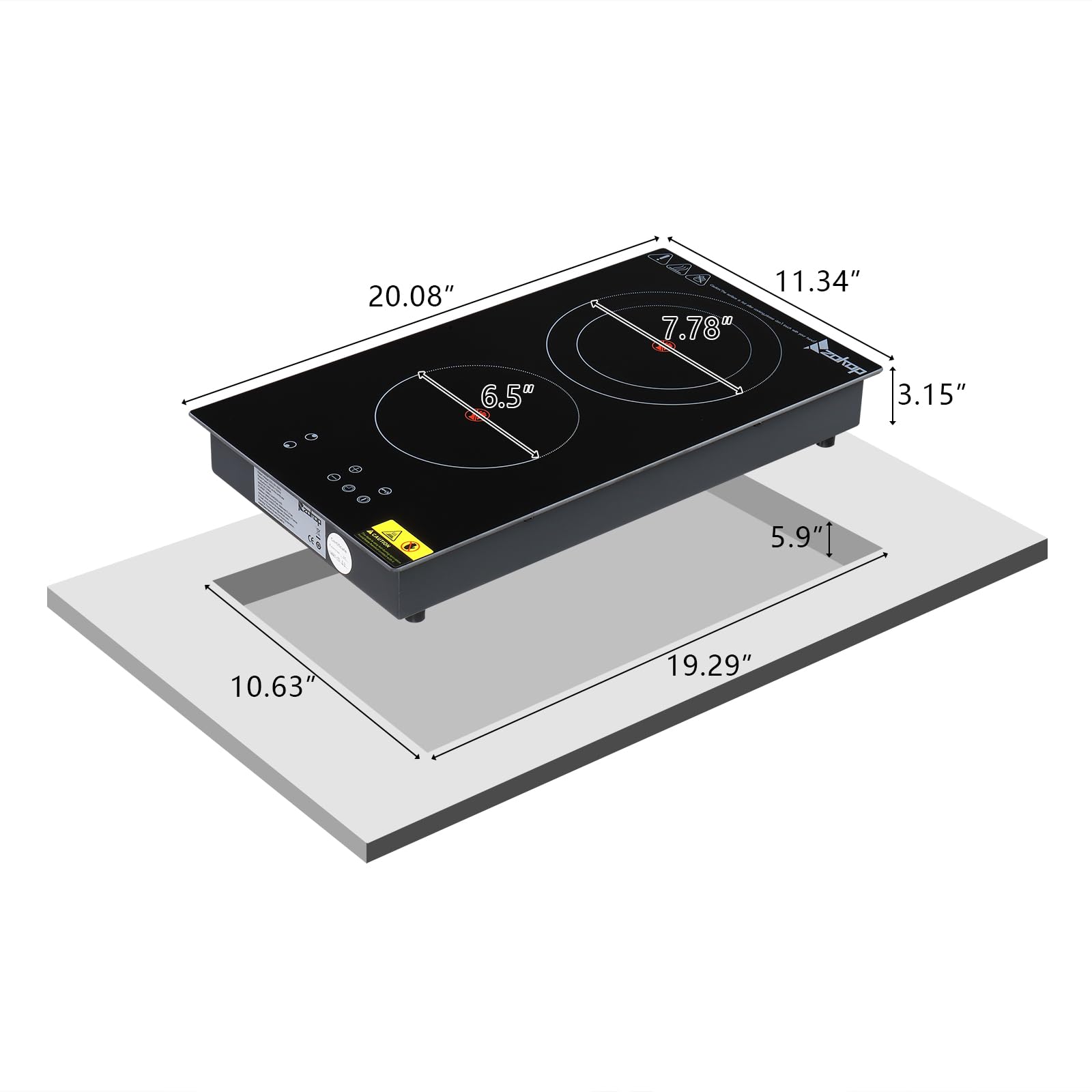 20 inch 2 Burners 3000W 220V Electric Ceramic Cooktop