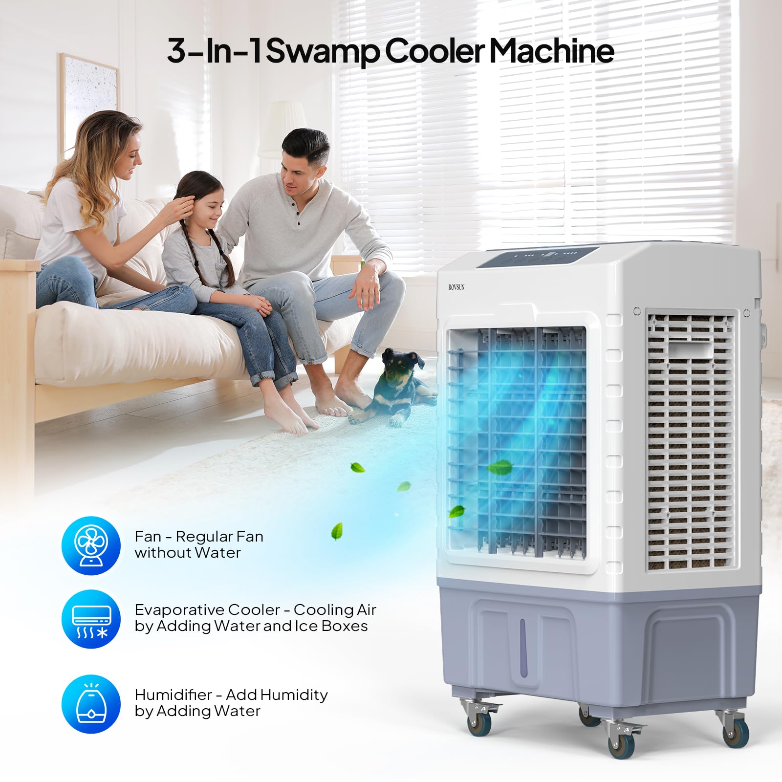 10.5Gal/40L Portable Evaporative Air Cooler with Remote Control