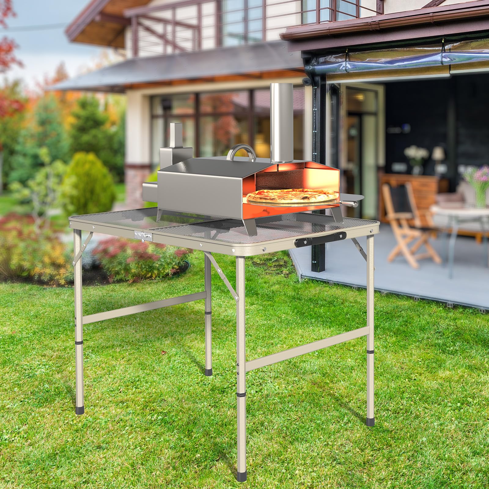 3 FT Portable Picnic Table Adjustable Height Gun