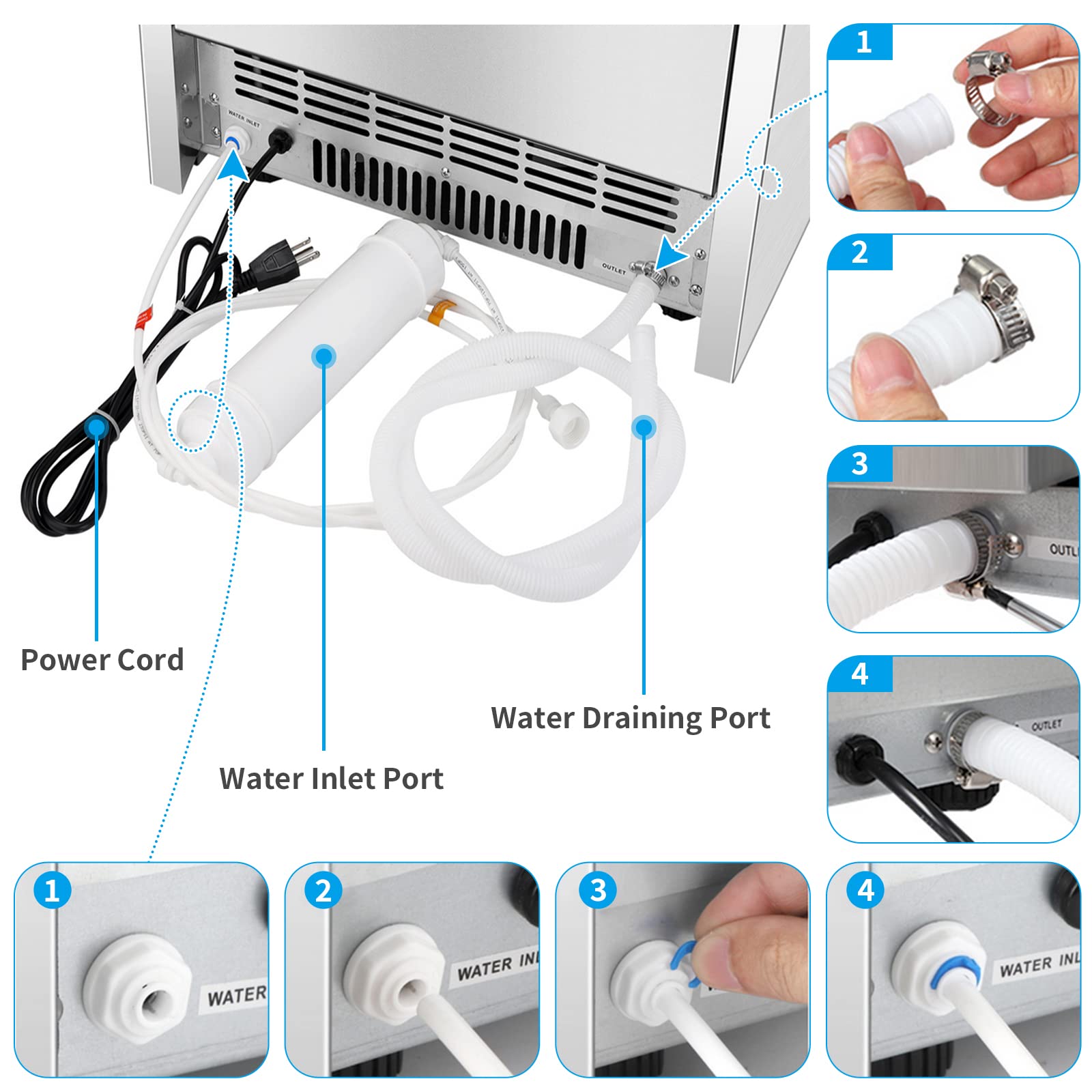 ROVSUN 14" 150 lb. 495W 115V Air Cooled Ice Machine Maker Countertop