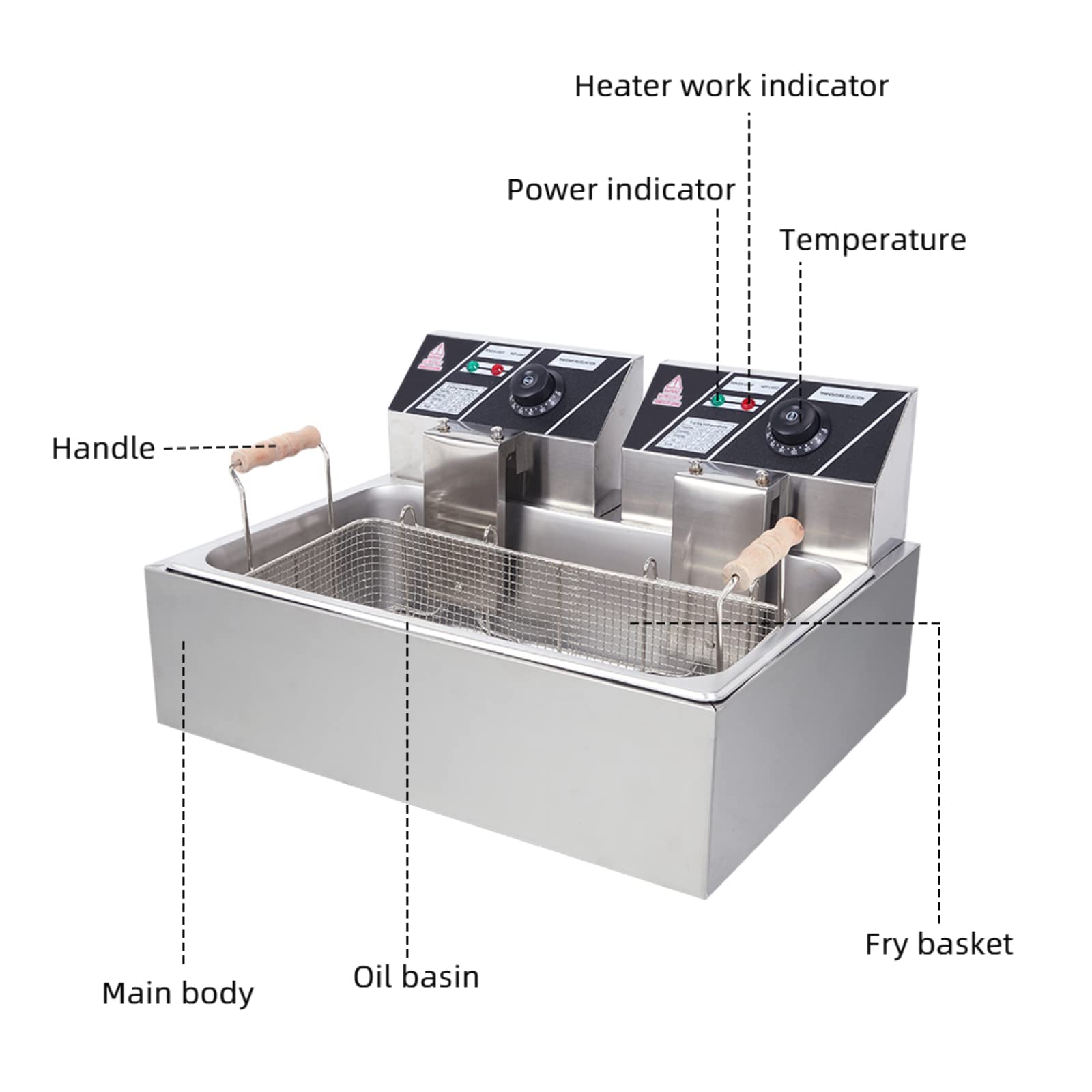 ROVSUN 23.8QT 110V 5000W Single Tank Electric Deep Fryer