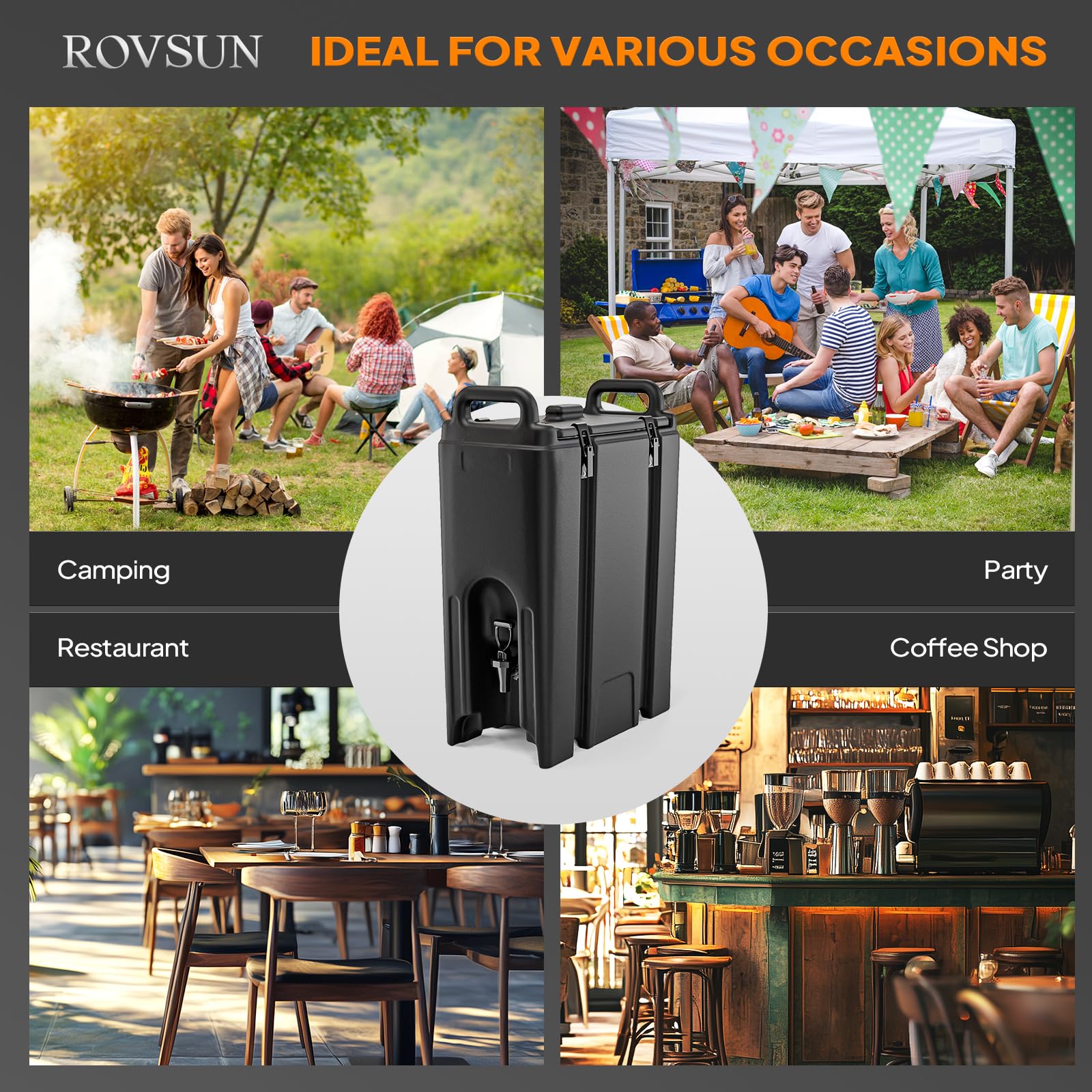 ROVSUN 5 Gallon Insulated Beverage Dispenser with 20 Cups