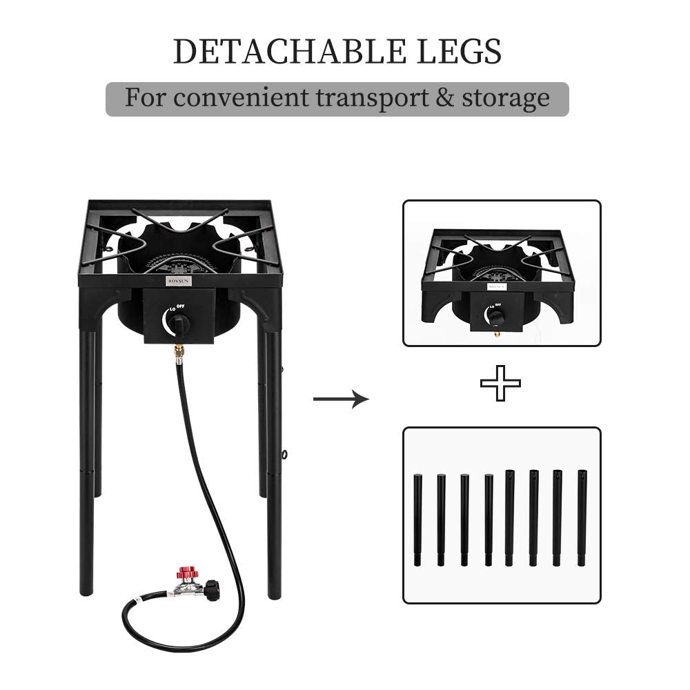 ROVSUN Single Burner 100,000 BTU Outdoor Propane Stove for Camping