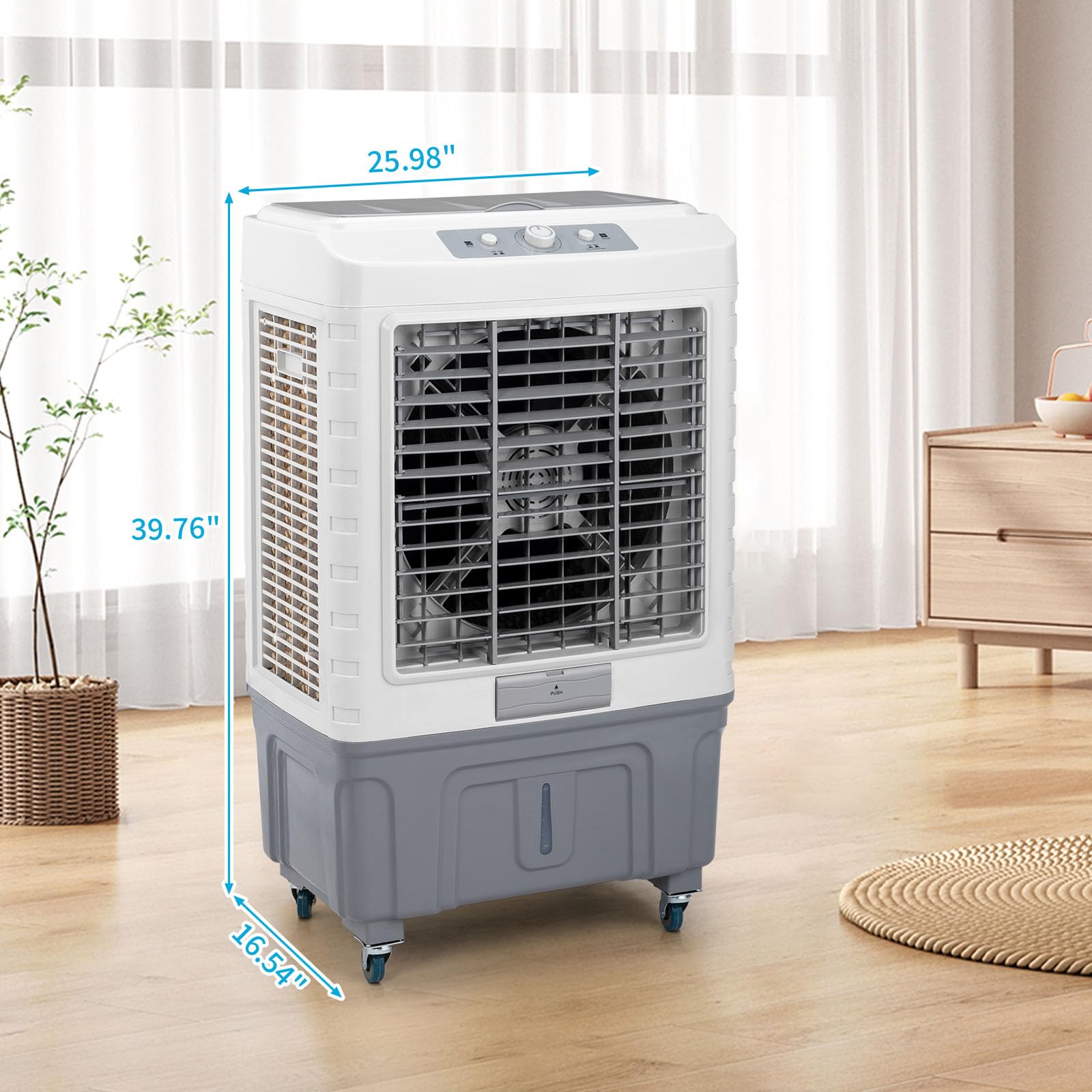 13.2 Gallon Portable Evaporative Air Cooler with Remote Control