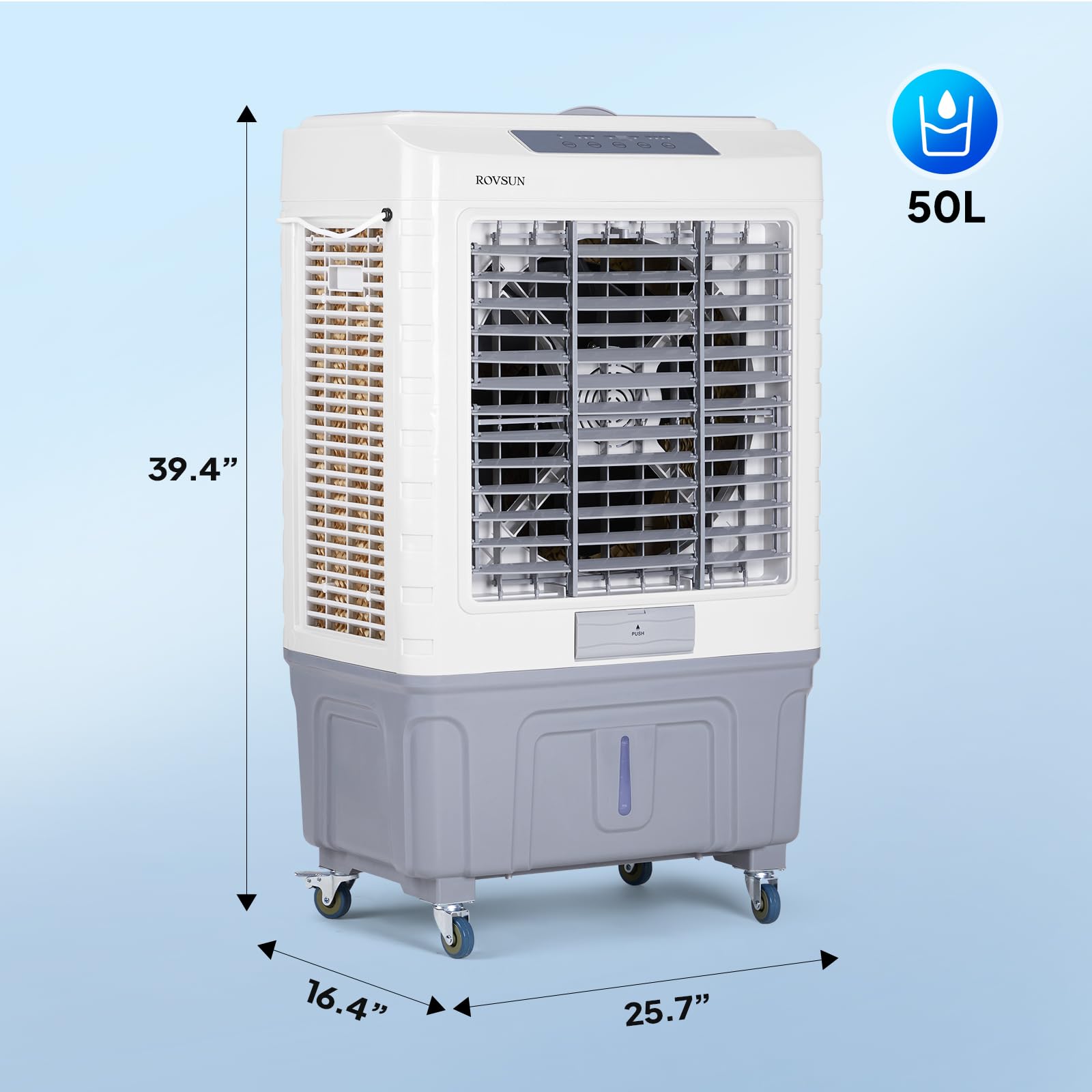 13.2Gal/50L Portable Evaporative Air Cooler with Remote Control