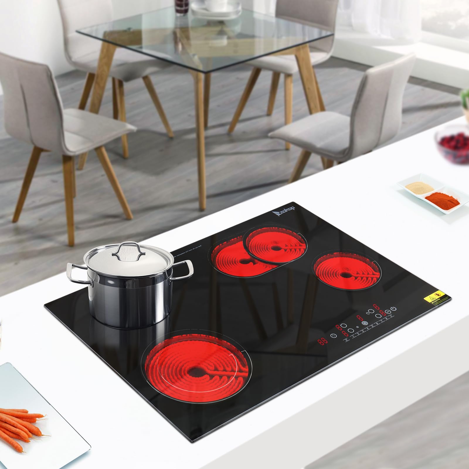 30 inch 4 Burners 7200W 220V Electric Ceramic Cooktop