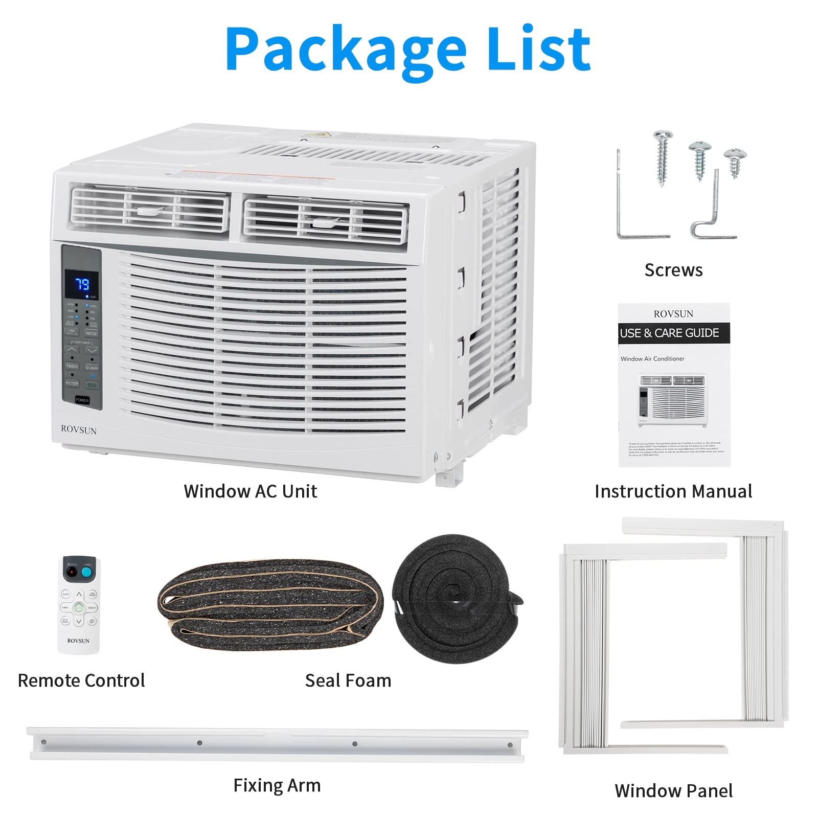 ROVSUN 6000 BTU 115V Window Air Conditioner with Wifi Remote App Control & Install Kit