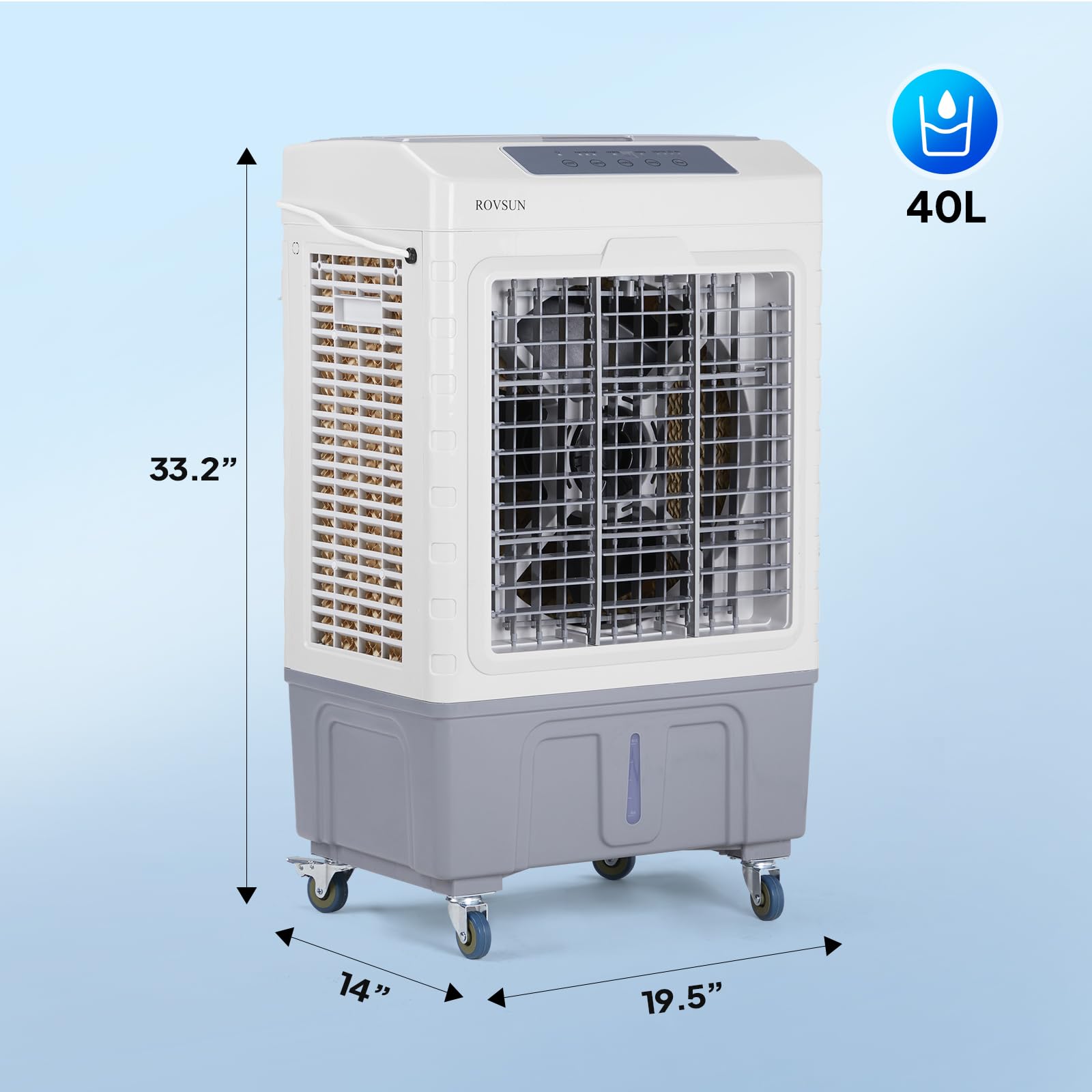 10.5Gal/40L Portable Evaporative Air Cooler with Remote Control