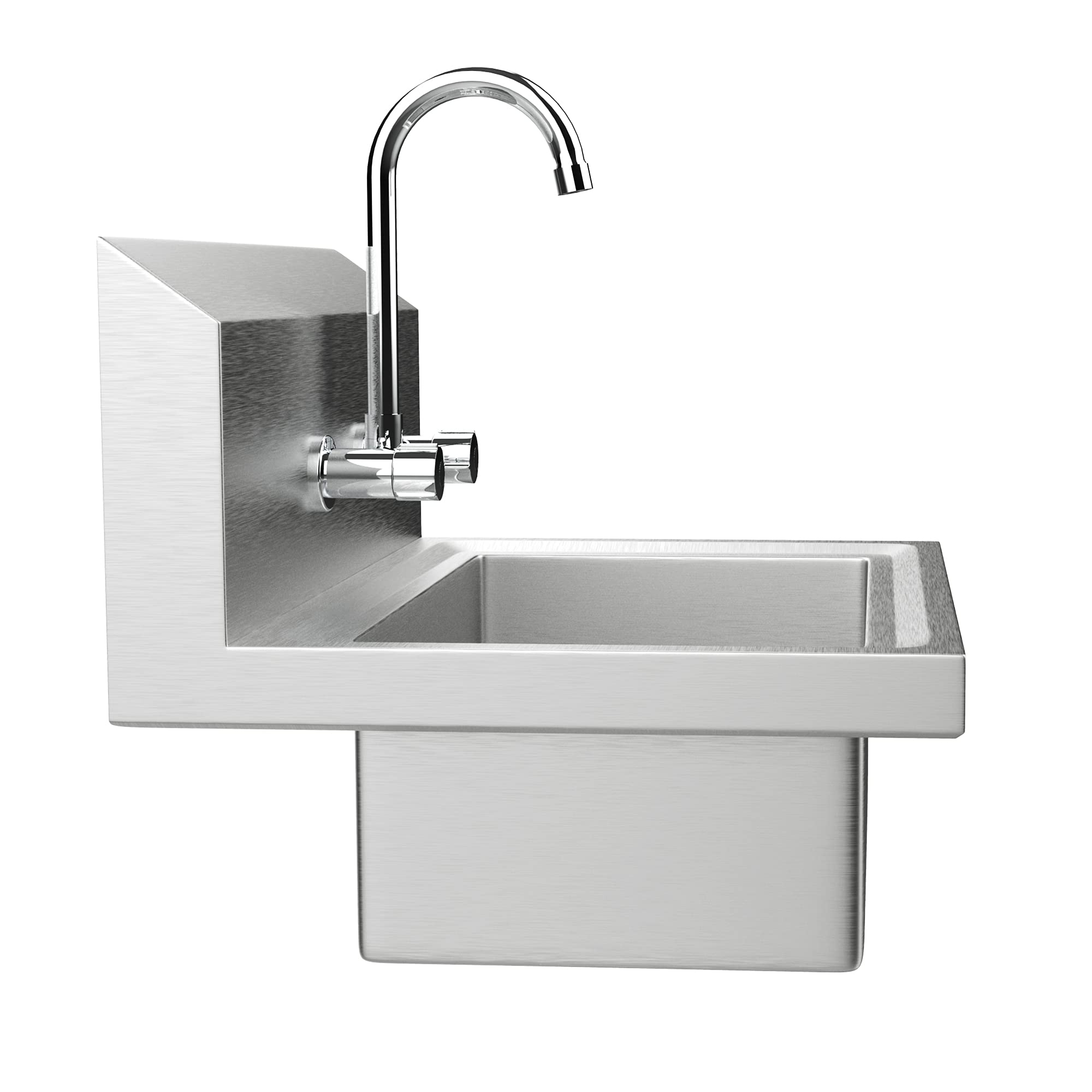 ROVSUN 17" Wall Mount Stainless Steel Hand Wash Sink with Faucet