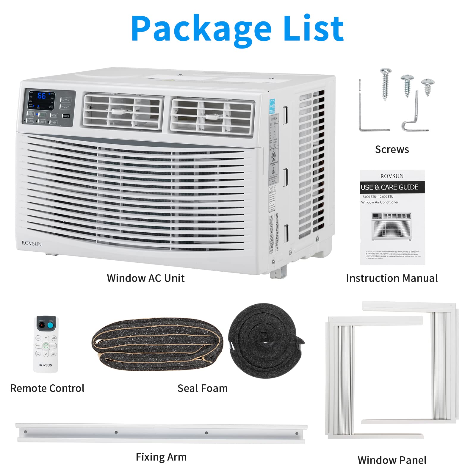 ROVSUN 14000 BTU 115V Window Air Conditioner with Wifi Remote App Control & Install Kit