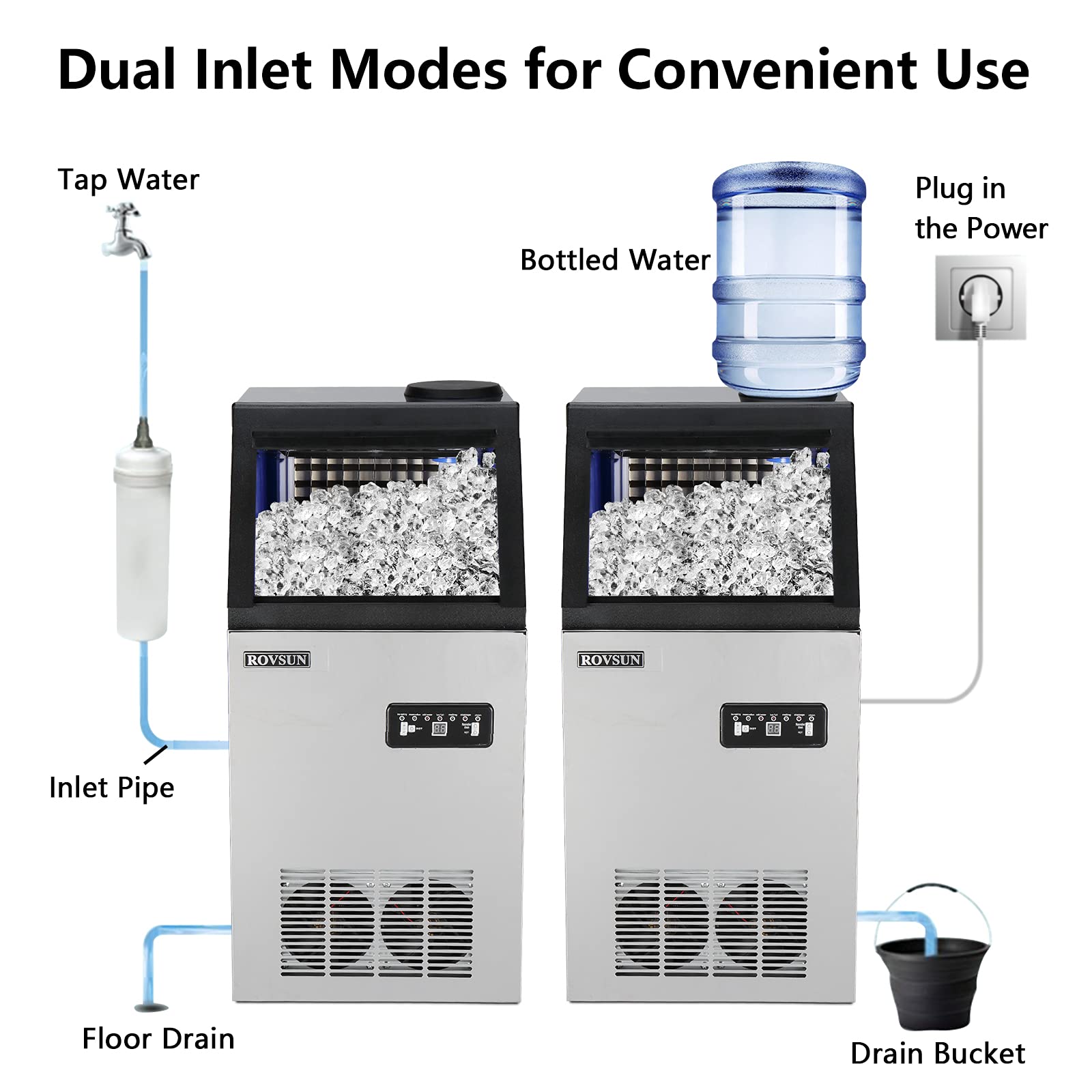 ROVSUN 14" 150 lb. 495W 115V Air Cooled Ice Machine Maker Countertop