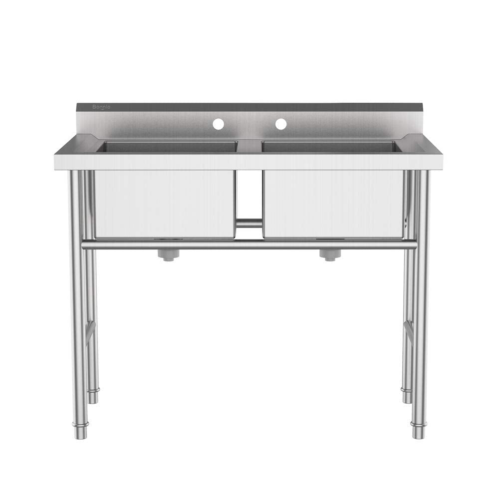 ROVSUN 36" 2 Compartment 304 Stainless Steel Sink Kitchen Restaurant