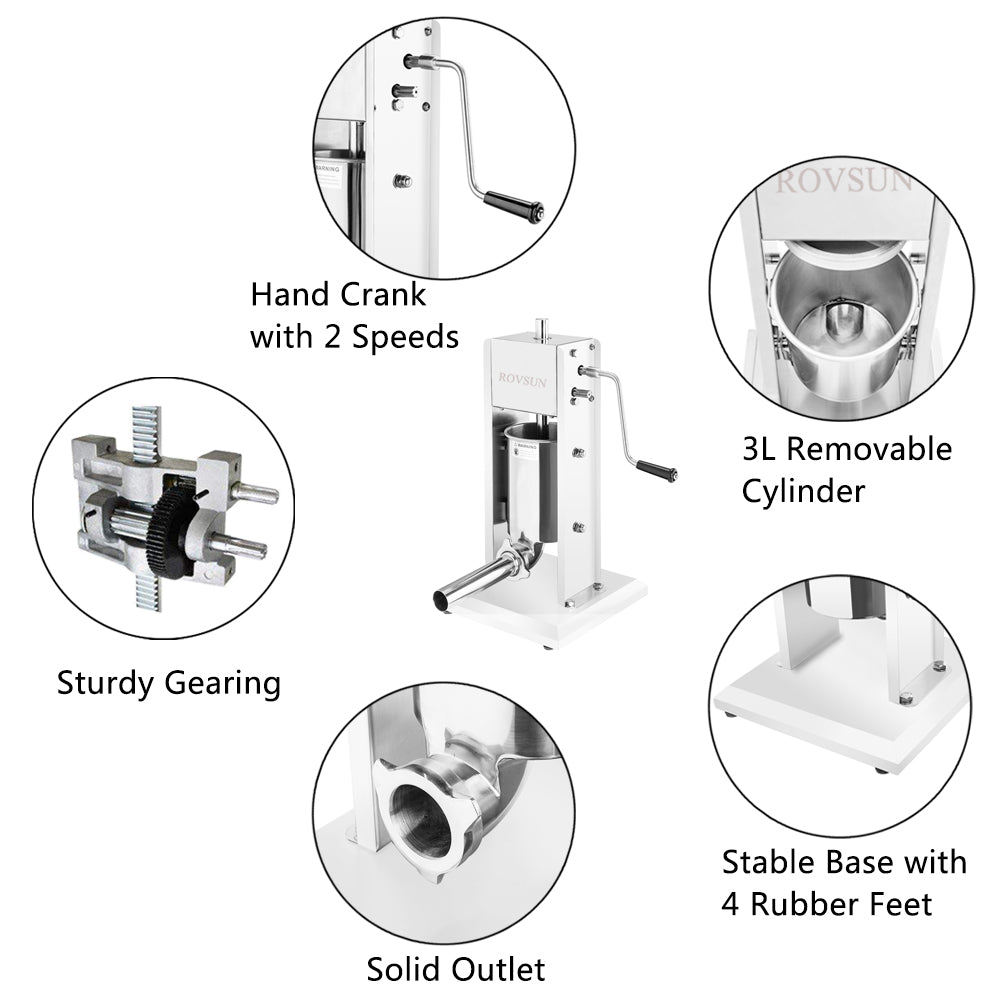 Sausage Stuffer Stuffer Vertical 3L/7LB 5-7 Pound Meat Filler