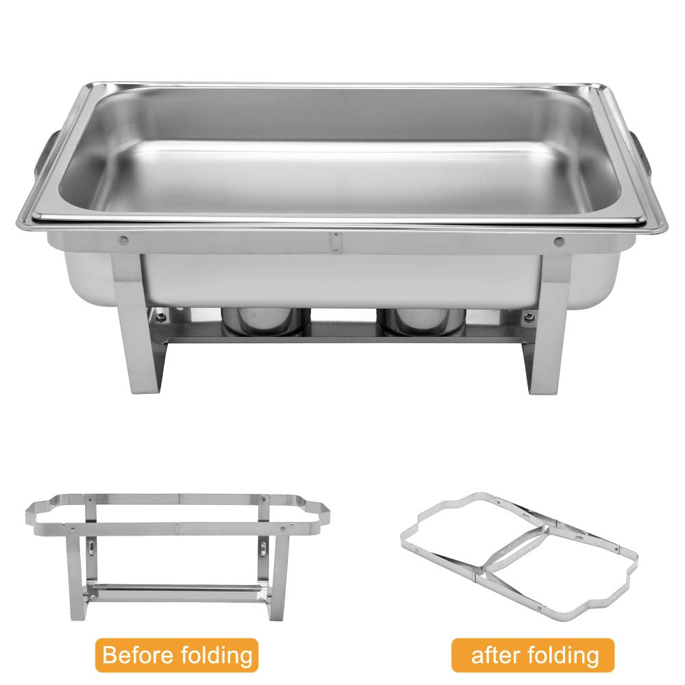 ROVSUN 8 QT Rectangular Chafing Dish Buffet Set with Full Size Pans