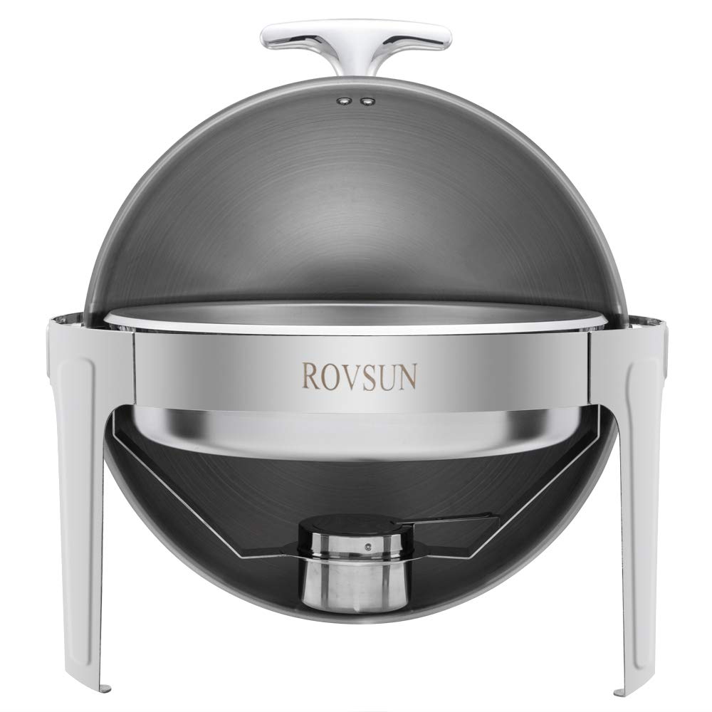 ROVSUN 6 QT Round Roll Top Stainless Steel Chafing Dish Buffet Set