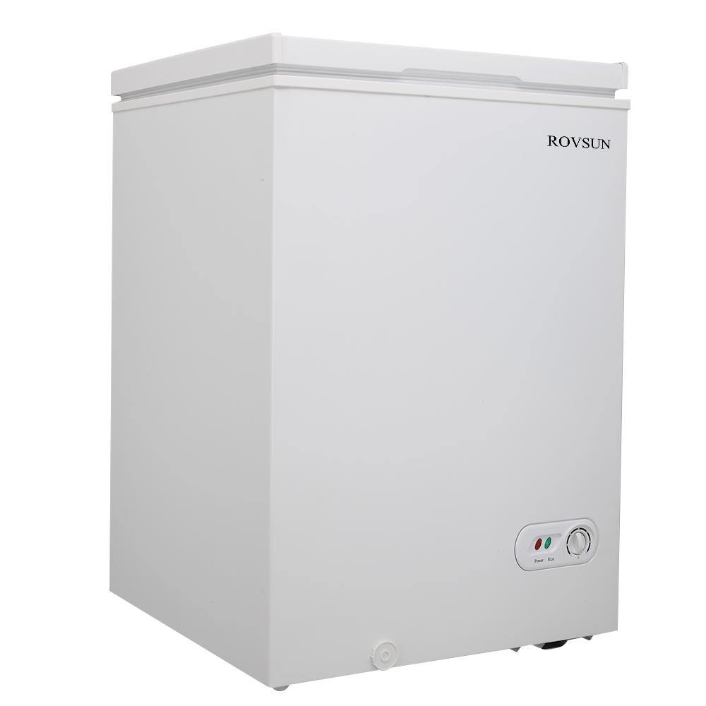 ROVSUN BD-100 3.5/5.0 Cubic Feet Chest Freezer with Storage Basket  White - shop.rovsun.com